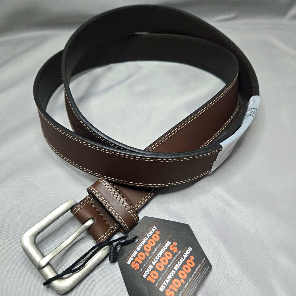 Timberland PRO Men’s Brown Belt Size 52 Solid Buckle Logo Stitched